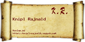 Knipl Rajnald névjegykártya